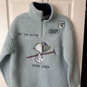 Snoopy Peanuts Ski Fleece Pullover- Hit The Slopes